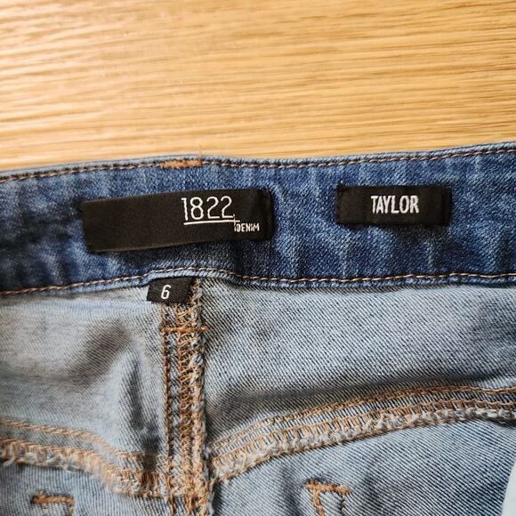 1822 Denim Jeans Womens 6 Taylor Skinny Stretch Cuffed Cropped Hippie Blue 28x24 - Picture 2 of 11